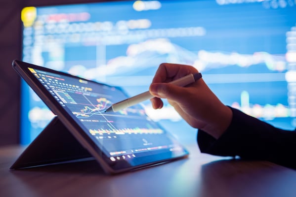 User reviewing analytics on a tablet
