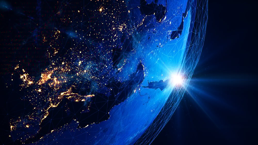 View of earth from a satellite