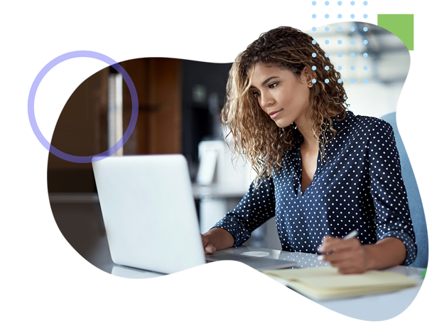 Woman working at laptop