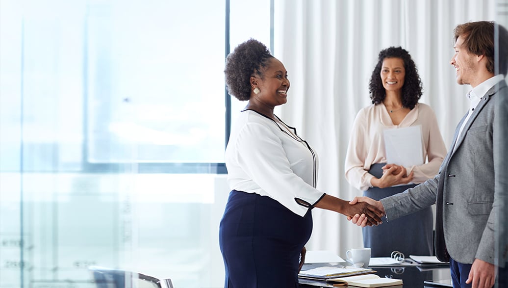 Business partners shaking hands